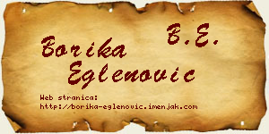 Borika Eglenović vizit kartica